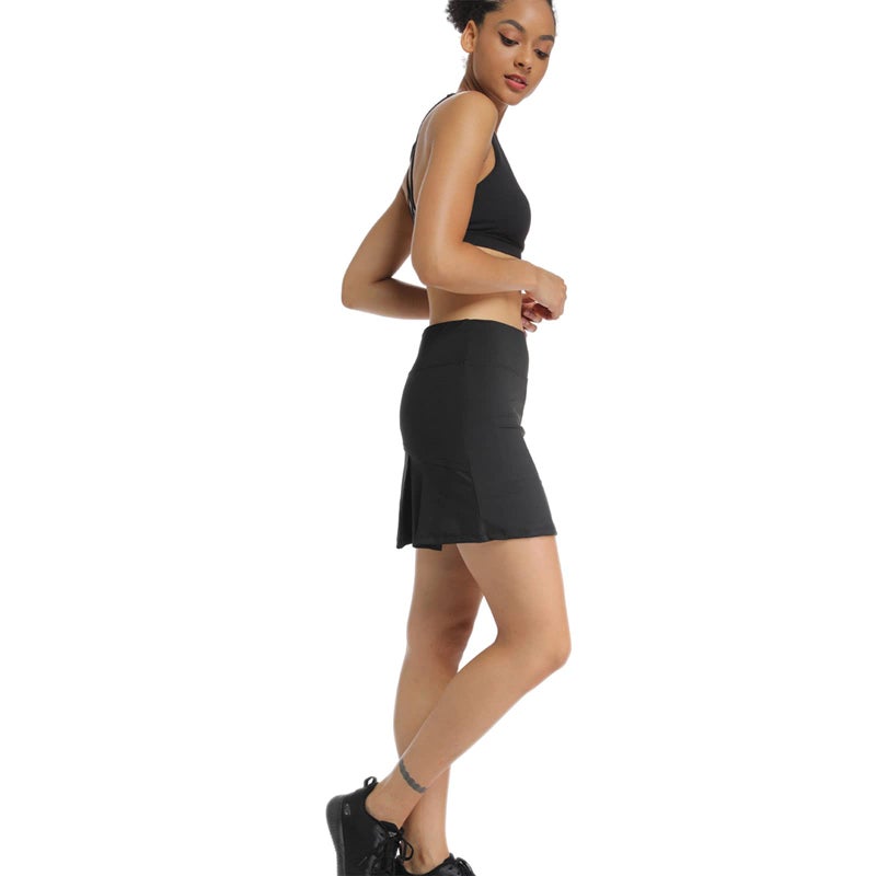 Ultrafun Women's Active Tennis Golf Skort Pleated Athletic Sports Running Skirt with Pockets and Shorts (Black, Medium) - Image 5